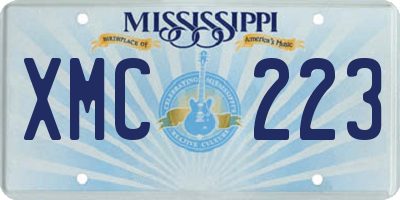 MS license plate XMC223