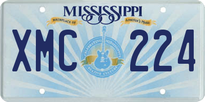 MS license plate XMC224