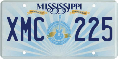 MS license plate XMC225