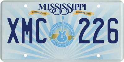 MS license plate XMC226