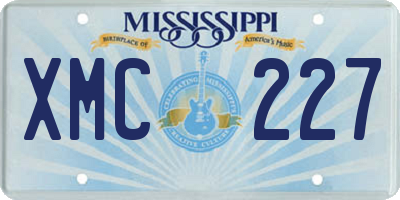 MS license plate XMC227