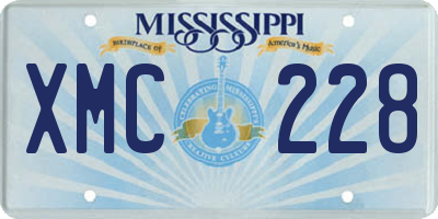 MS license plate XMC228