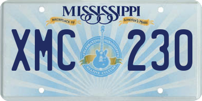 MS license plate XMC230