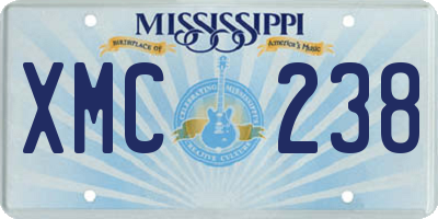 MS license plate XMC238