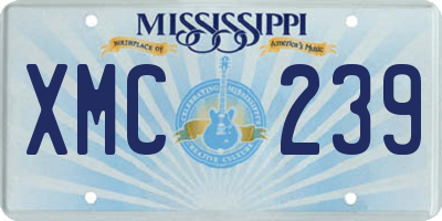MS license plate XMC239