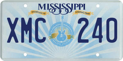 MS license plate XMC240