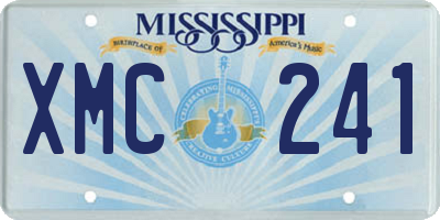 MS license plate XMC241