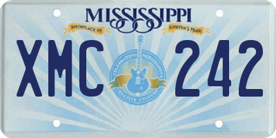 MS license plate XMC242
