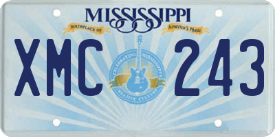 MS license plate XMC243