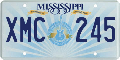 MS license plate XMC245