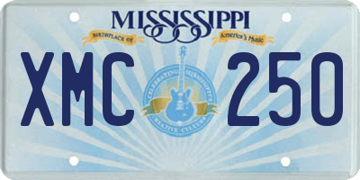 MS license plate XMC250