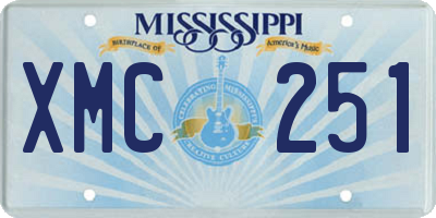 MS license plate XMC251