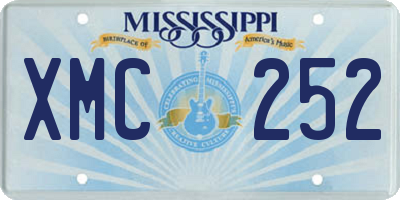 MS license plate XMC252