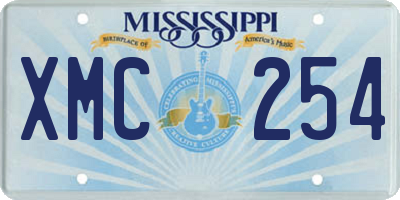 MS license plate XMC254