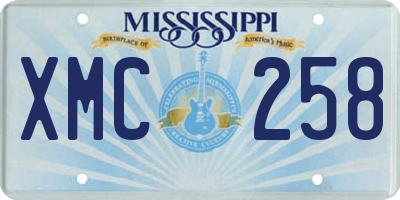 MS license plate XMC258