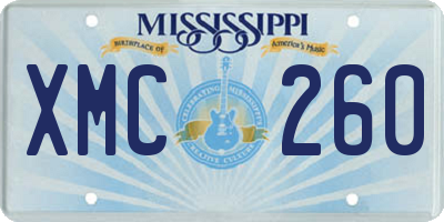 MS license plate XMC260