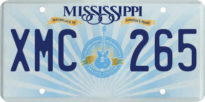 MS license plate XMC265