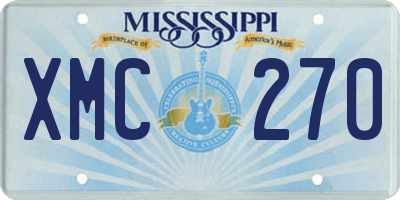 MS license plate XMC270