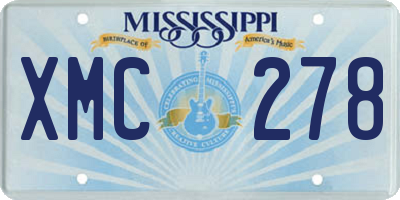 MS license plate XMC278