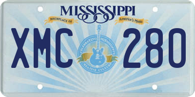 MS license plate XMC280