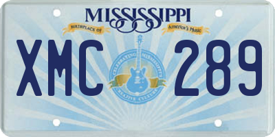 MS license plate XMC289