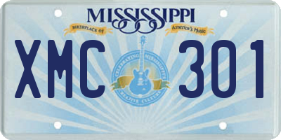 MS license plate XMC301