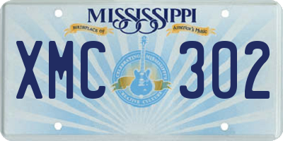 MS license plate XMC302