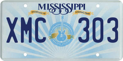 MS license plate XMC303