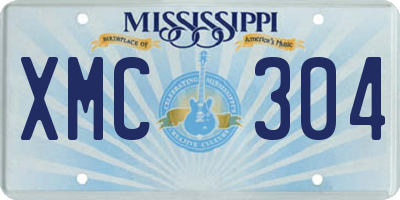 MS license plate XMC304