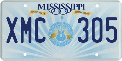 MS license plate XMC305