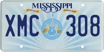MS license plate XMC308