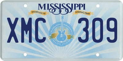 MS license plate XMC309