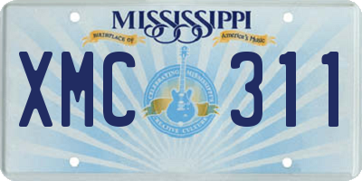 MS license plate XMC311