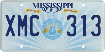 MS license plate XMC313