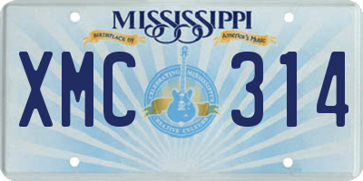 MS license plate XMC314