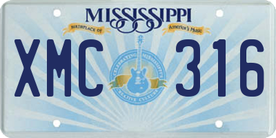 MS license plate XMC316