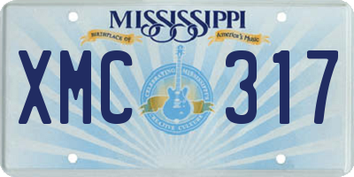 MS license plate XMC317