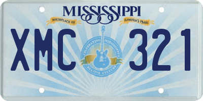 MS license plate XMC321