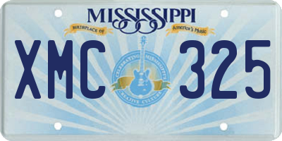 MS license plate XMC325