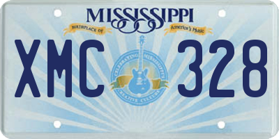 MS license plate XMC328
