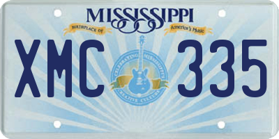 MS license plate XMC335