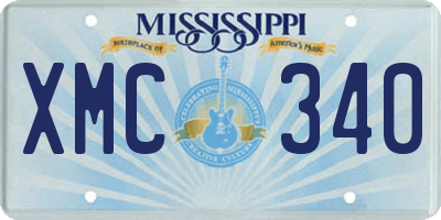 MS license plate XMC340