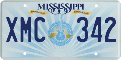 MS license plate XMC342
