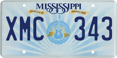 MS license plate XMC343