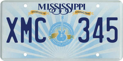 MS license plate XMC345