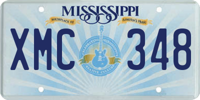 MS license plate XMC348