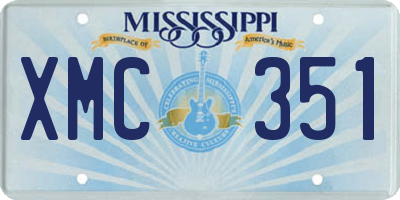 MS license plate XMC351