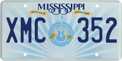 MS license plate XMC352