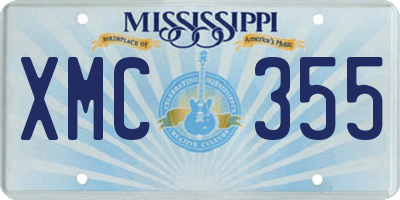 MS license plate XMC355