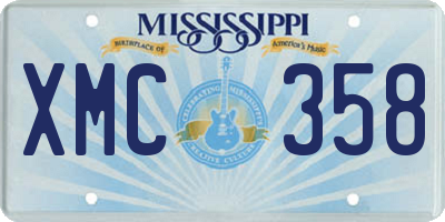 MS license plate XMC358